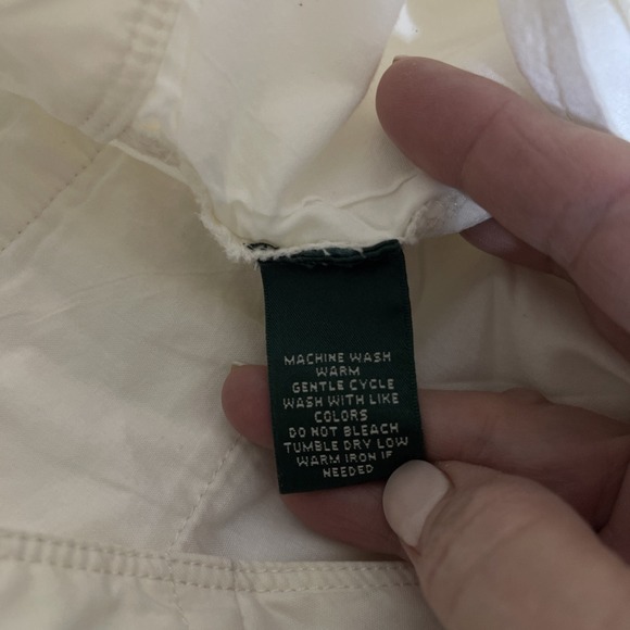 Lauren Ralph Lauren Cargo Pants Women 14 Cream 37x28 Beach Casual Cotton Lt Weig - Picture 8 of 9